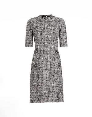 RASCHEL TWEED MIDI DRESS WITH SHORT SLEEVES