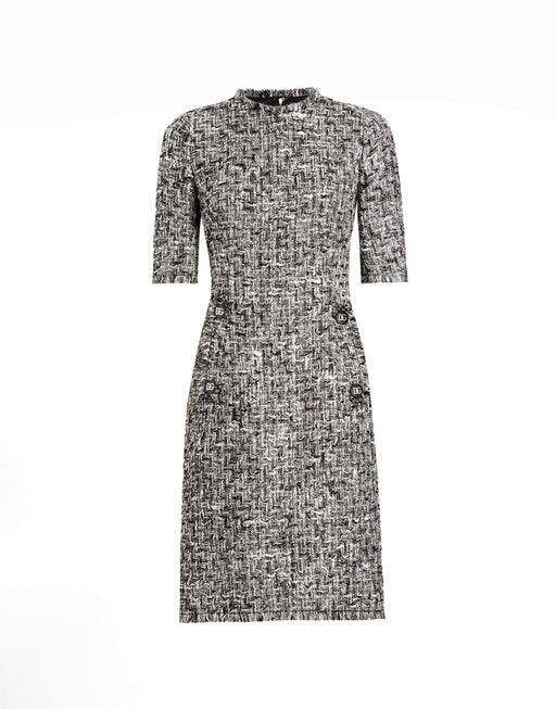 RASCHEL TWEED MIDI DRESS WITH SHORT SLEEVES