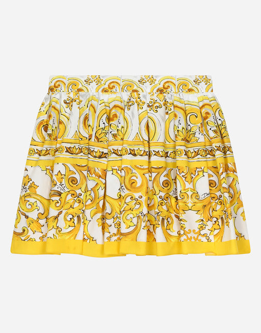 POPLIN SKIRT WITH YELLOW MAJOLICA PRINT