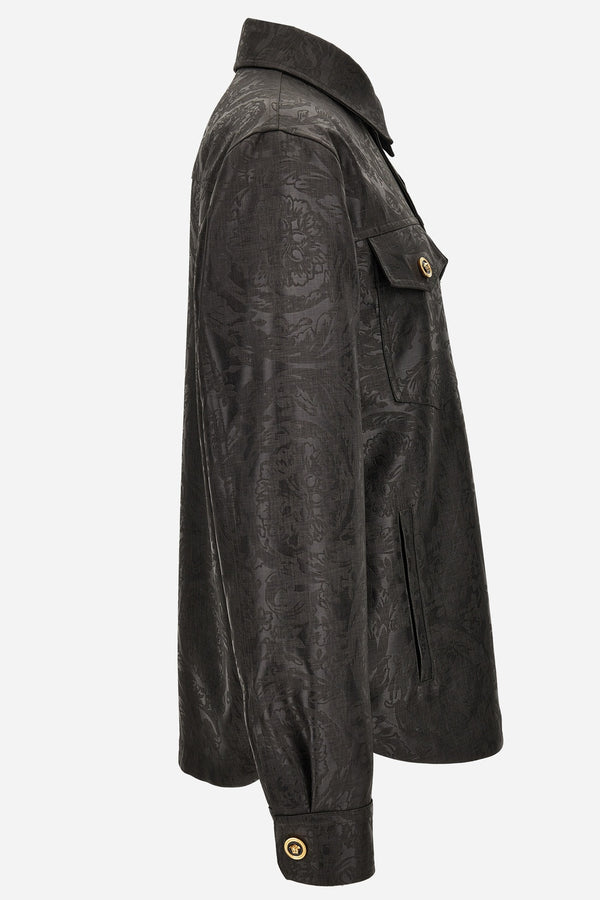 Blouson In Barocco Embossed Melange Technical Fabric