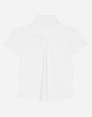 SHORT-SLEEVED POPLIN SHIRT WITH ROSE PATCH