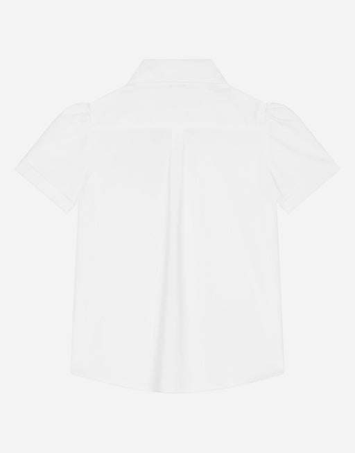 SHORT-SLEEVED POPLIN SHIRT WITH ROSE PATCH