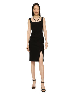 SLEEVELESS JERSEY CALF-LENGTH DRESS