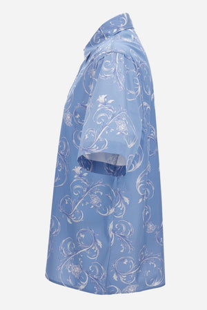 Informal Shirt In Poplin Fabric Medusa Leafy Print