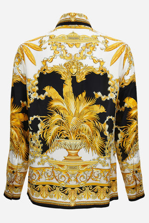 Informal Shirt In Barocco Palm Print Silk Fabric