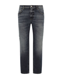 WASHED STRETCH DENIM LOOSE JEANS