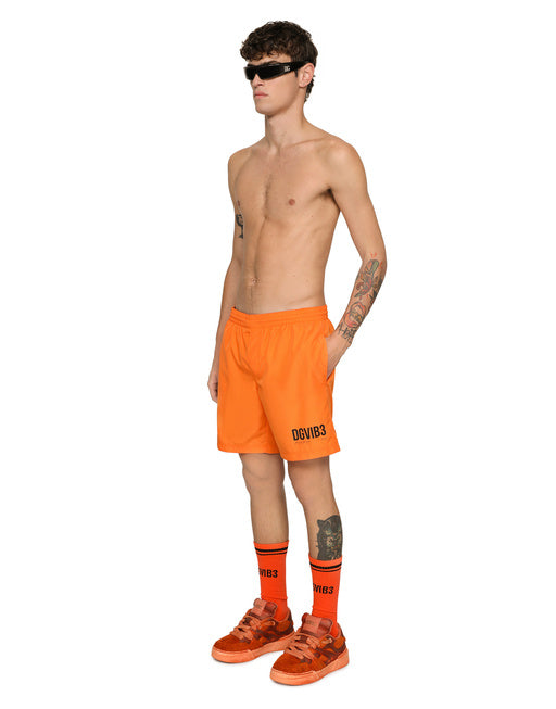 MID-LENGTH SWIM TRUNKS WITH DGVIB3 PRINT AND LOGO