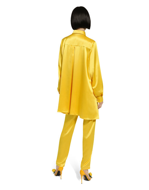 LONG-SLEEVED SILK CREPE SHIRT