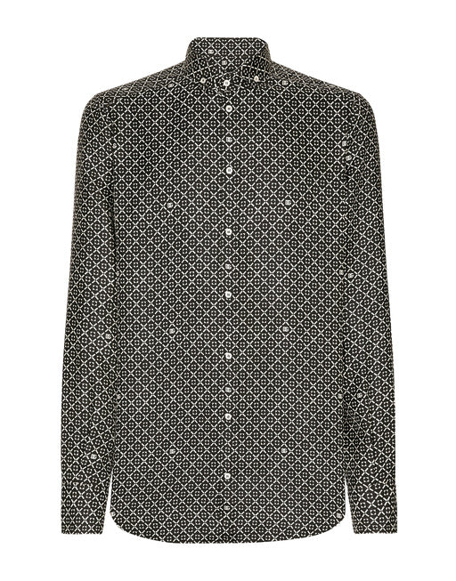 SILK MARTINI-FIT SHIRT WITH TIE PRINT