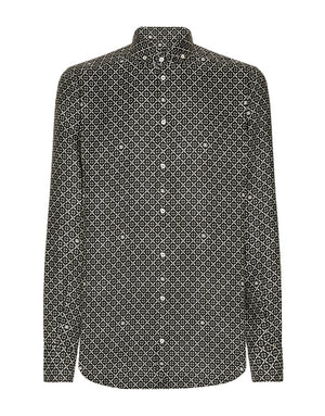 SILK MARTINI-FIT SHIRT WITH TIE PRINT