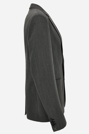 Formal Jacket In Wool Twill Mouline Fabric