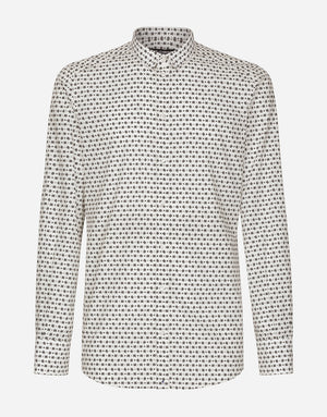 POPLIN GOLD-FIT SHIRT WITH DG LOGO PRINT