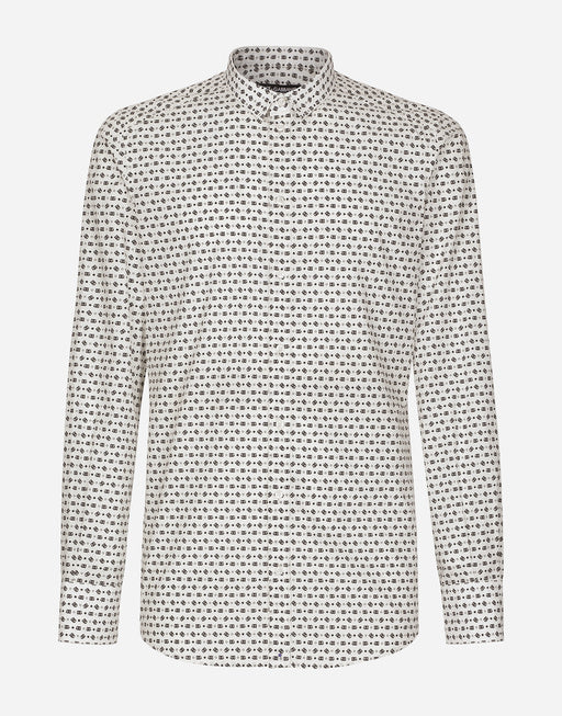 POPLIN GOLD-FIT SHIRT WITH DG LOGO PRINT