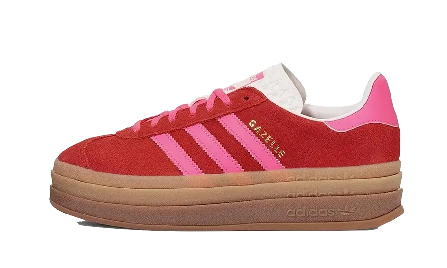 Adidas Gazelle Bold Rojo Colegial Rosa Lúcido 