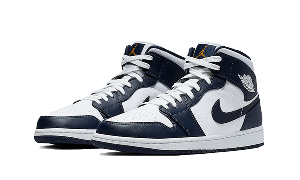 Air Jordan 1 Mid Blanco Oro Metálico Obsidiana
