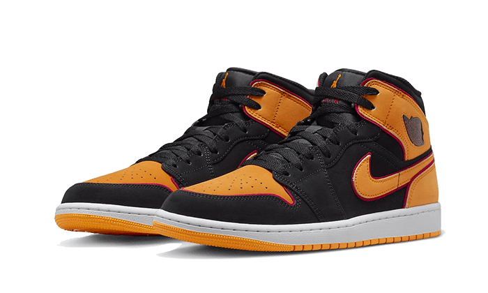 Air Jordan 1 Mid Fat Tongue Black Orange