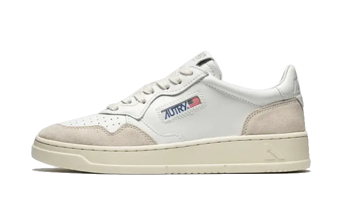 Autry Medalist Leather Suede Low Blanco