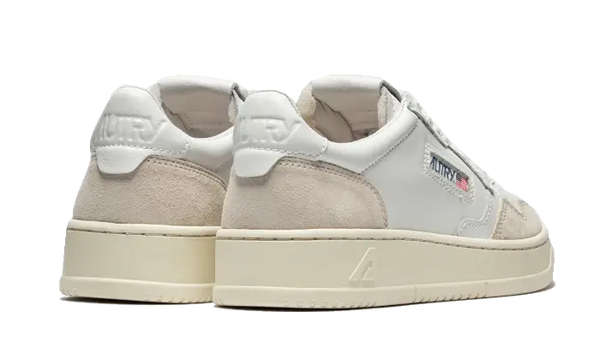 Autry Medalist Leather Suede Low Blanco