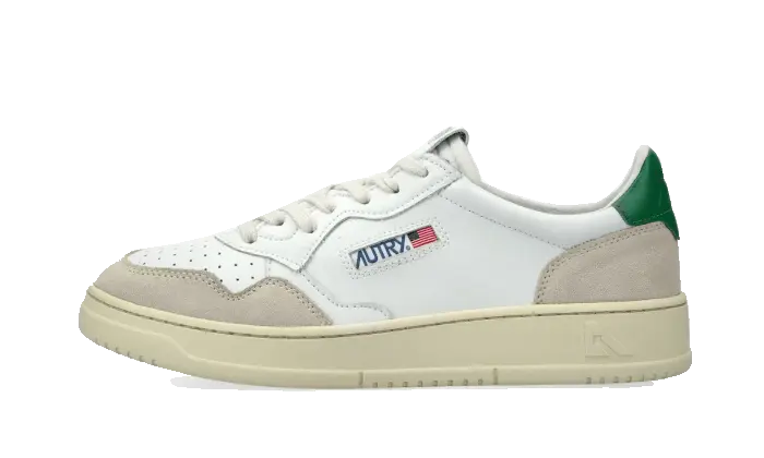 Autry Medalist Leather Suede Low Blanco Verde