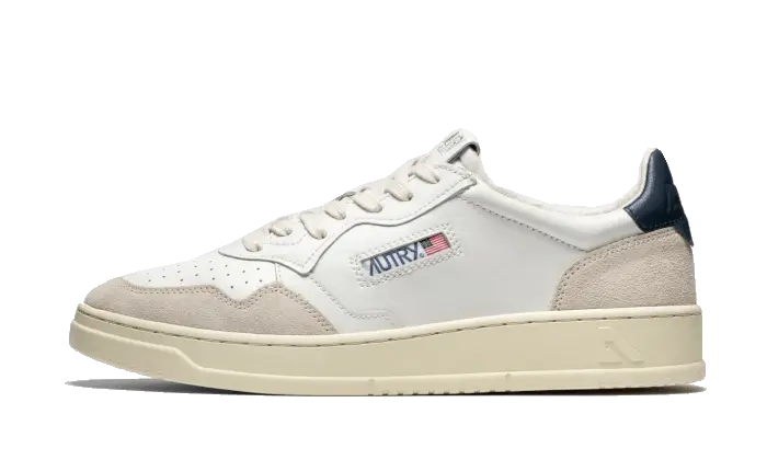 Autry Medalist Leather Suede Low Blanco Azul marino
