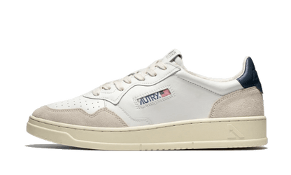 Autry Medalist Leather Suede Low White Navy