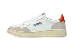 Autry Medalist Leather Suede Low Blanco Naranja