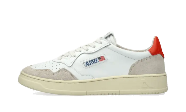 Autry Medalist Leather Suede Low Blanco Naranja