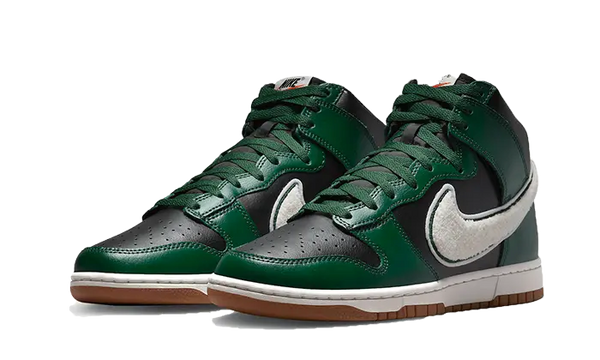 Dunk High Chenille Swoosh Black Green