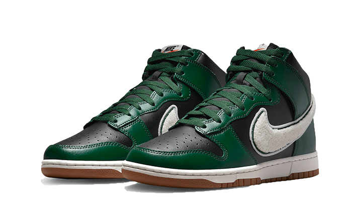 Dunk High Chenille Swoosh Black Green