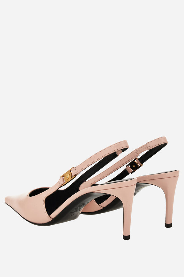 Medusa Lock Sling Back  In Shiny Calf Leather-Metal Hardware
