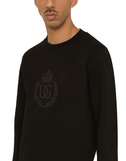 JERSEY SWEATSHIRT WITH 3D FLOCKED DG LOGO