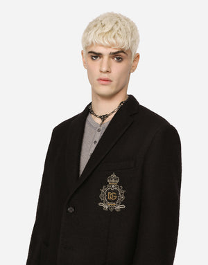 STRETCH JERSEY JACKET WITH HERALDIC PATCH