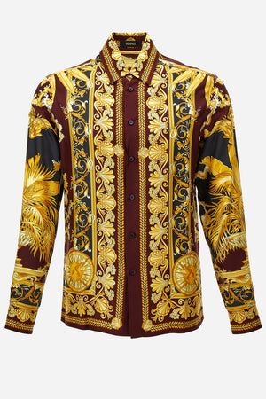 Informal Shirt In Barocco Palm Print Silk Fabric