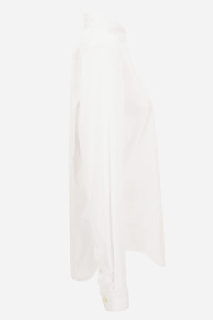 Informal Shirt In Poplin Cotton Fabric-Medusa Embroidery