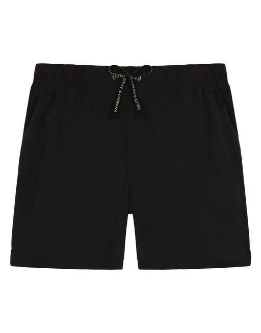 NYLON SWIM SHORTS WITH ALL-OVER LOGO PRINT