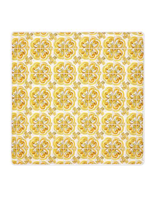 JERSEY BLANKET WITH YELLOW MAJOLICA PRINT