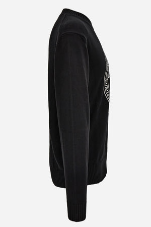 Knit Sweater In Unbrushed Fleece Fabric-Medusa Print-Versace