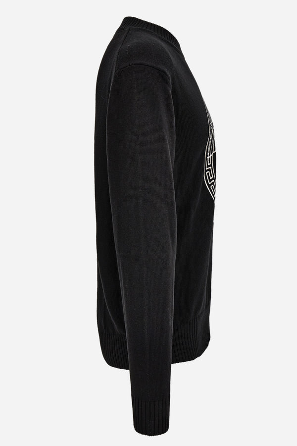 Knit Sweater In Unbrushed Fleece Fabric-Medusa Print-Versace