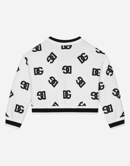 JERSEY ROUND-NECK SWEATSHIRT WITH DG LOGO PRINT