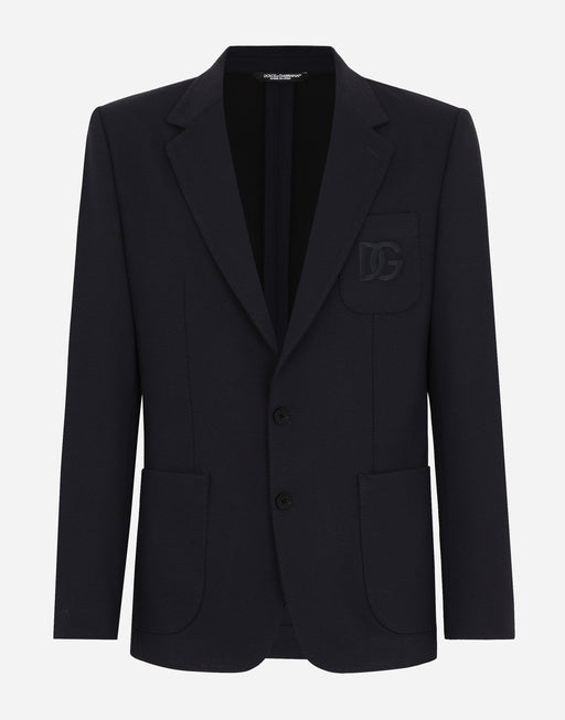 SINGLE-BREASTED STRETCH JERSEY JACKET