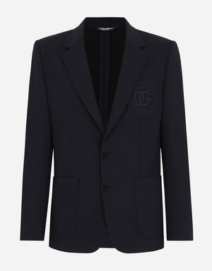 SINGLE-BREASTED STRETCH JERSEY JACKET