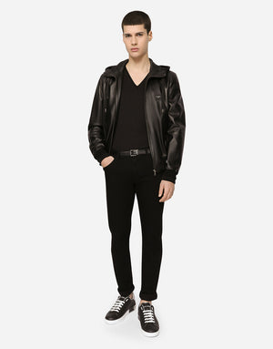 BLACK SLIM-FIT STRETCH JEANS