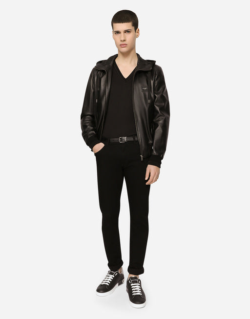 BLACK SLIM-FIT STRETCH JEANS