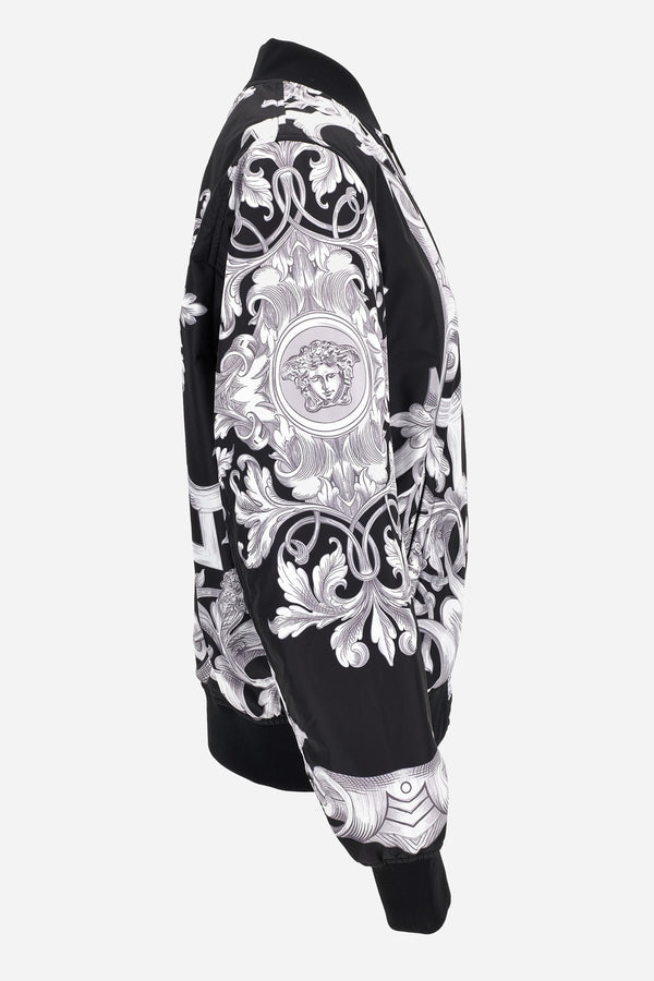 Blouson In Architectural Baroque Print Fabric + Plain Technical Fabric