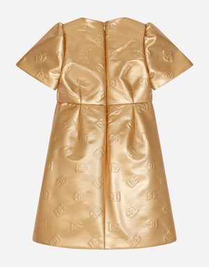 SHORT FOILED JACQUARD DRESS WITH DG LOGO