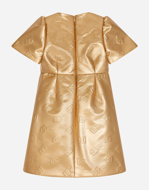 SHORT FOILED JACQUARD DRESS WITH DG LOGO