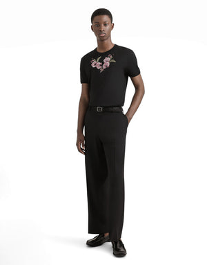 COTTON T-SHIRT WITH FLORAL PATCH