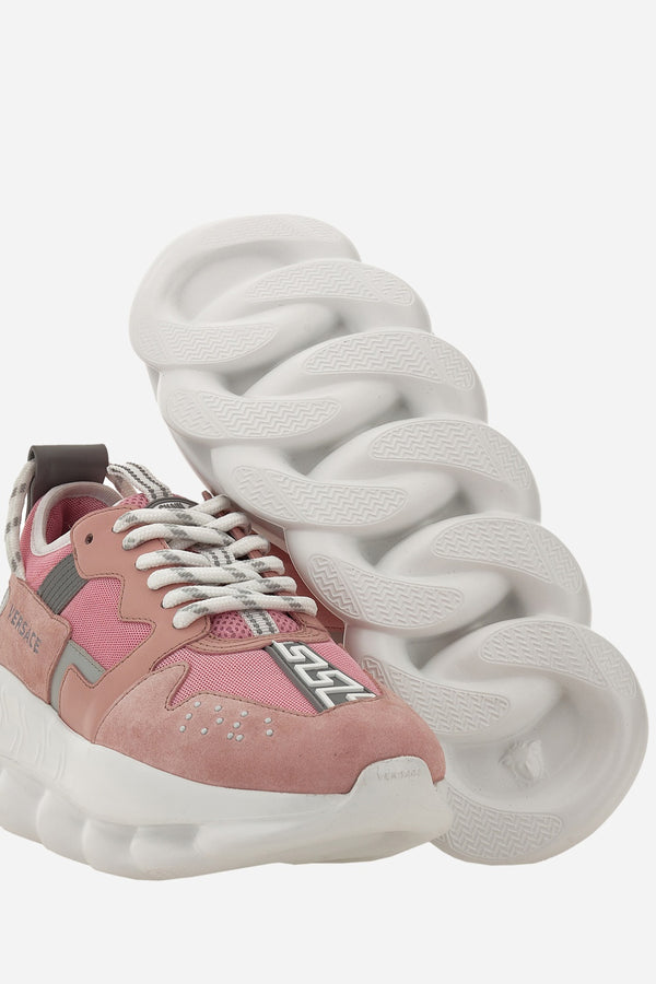 Chain Reaction Sneaker In Split Leather-Fabric-Calf Leather