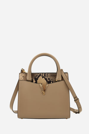 Virtus Small Top Handle In Calf Leather-Printed Python