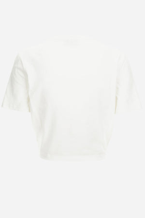 T-Shirt In Organic Stretch Cotton Jersey-Medusa Embroidery